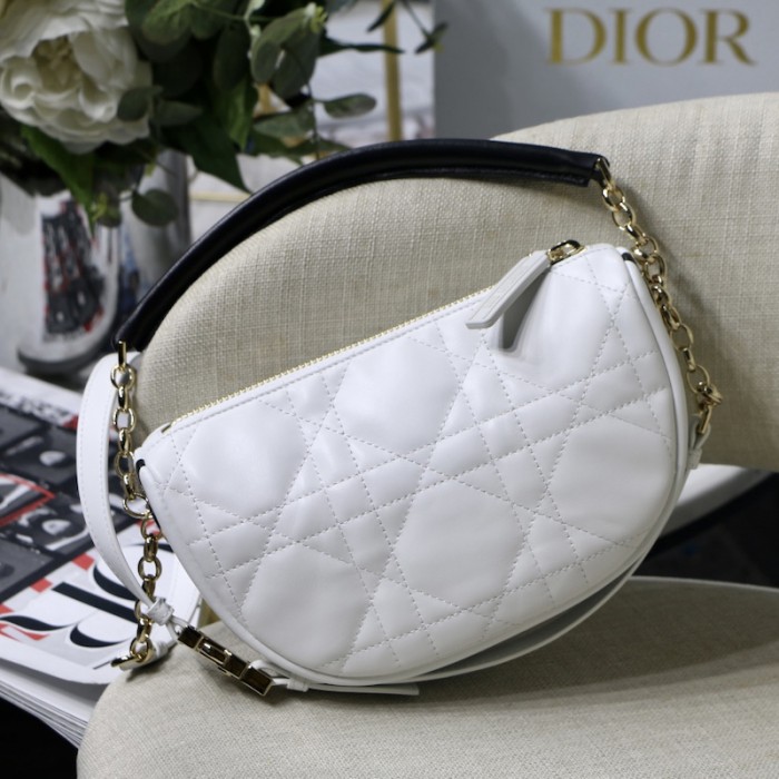 small D*or vibe hobo bag white