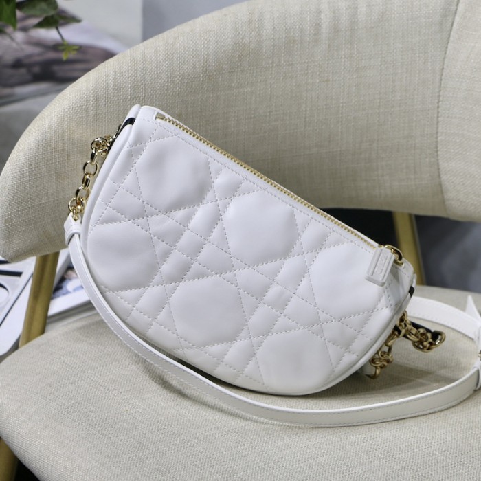 small D*or vibe hobo bag white