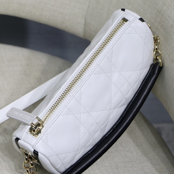 small D*or vibe hobo bag white
