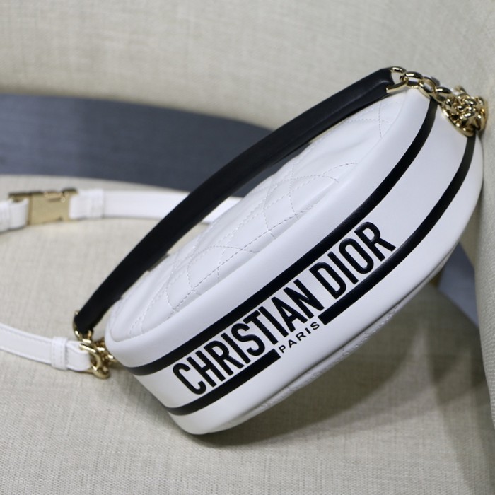small D*or vibe hobo bag white