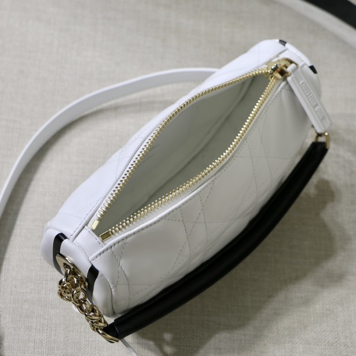 small D*or vibe hobo bag white