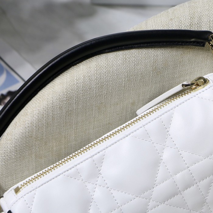 small D*or vibe hobo bag white
