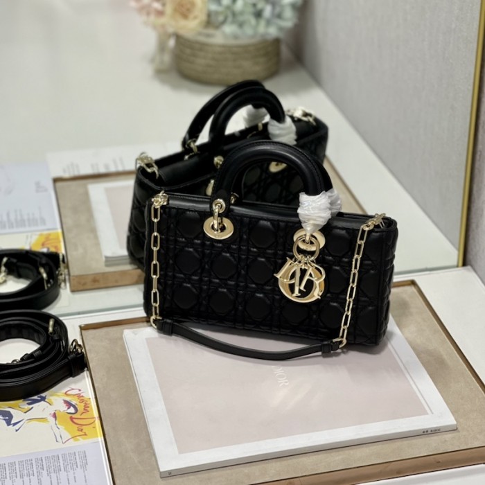 D*or lady d-joy bag black cannage lambskin