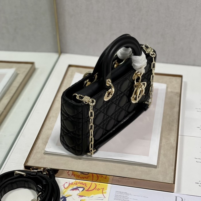 D*or lady d-joy bag black cannage lambskin