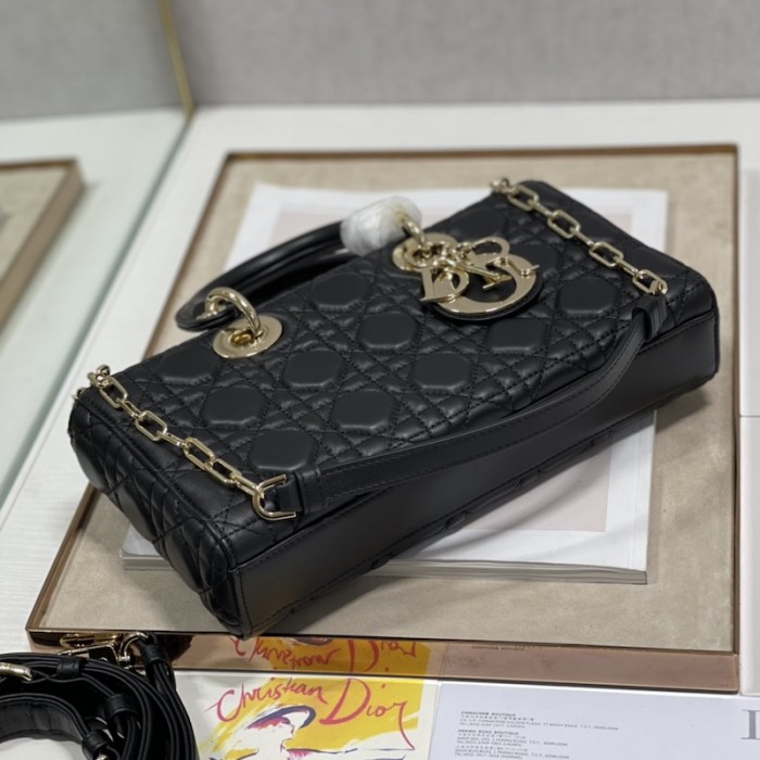 D*or lady d-joy bag black cannage lambskin