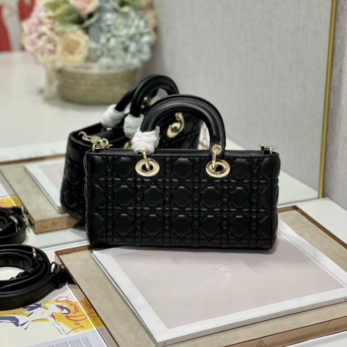 D*or lady d-joy bag black cannage lambskin