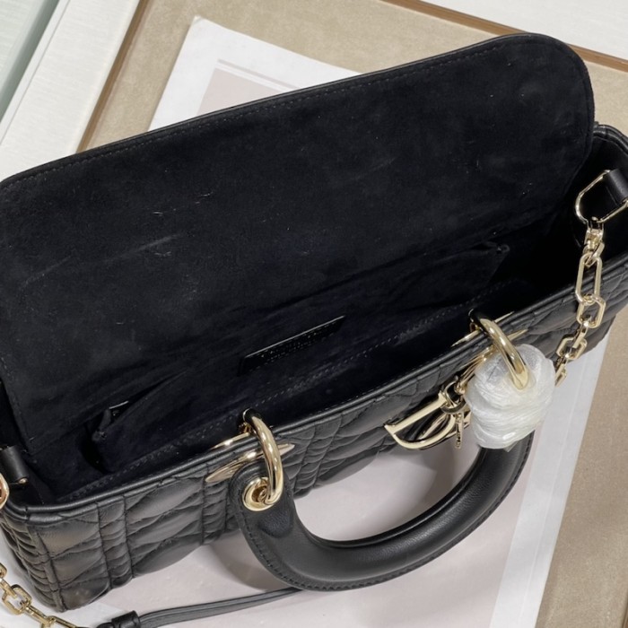 D*or lady d-joy bag black cannage lambskin