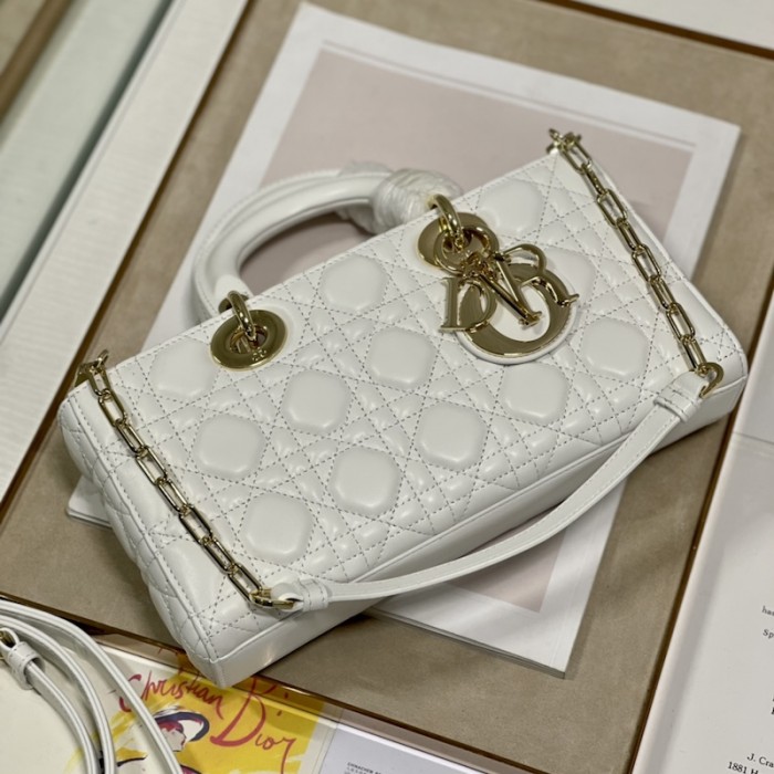 D*or lady d-joy bag white cannage lambskin
