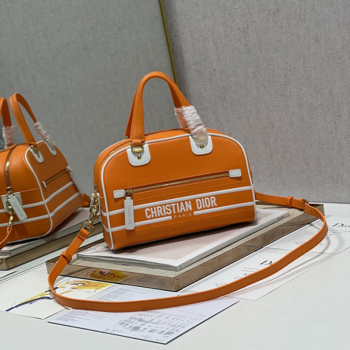 small D*or vibe zip bowling bag orange