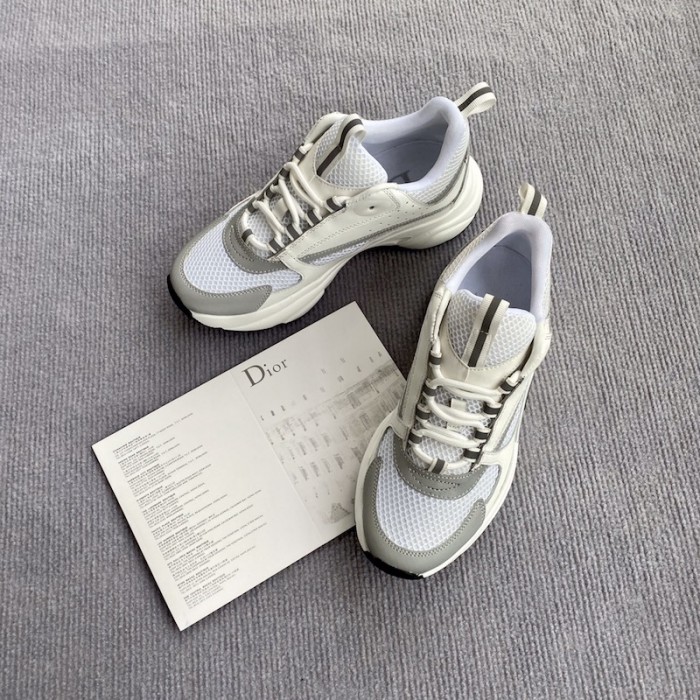 D*or b22 sneaker in technical knit and cream calfskin