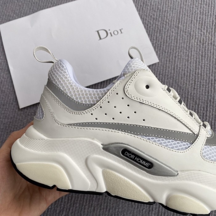 D*or b22 sneaker in technical knit and cream calfskin