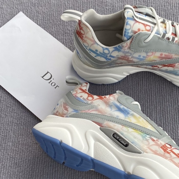 D*or b22 sneaker in technical knit and multicolor calfskin