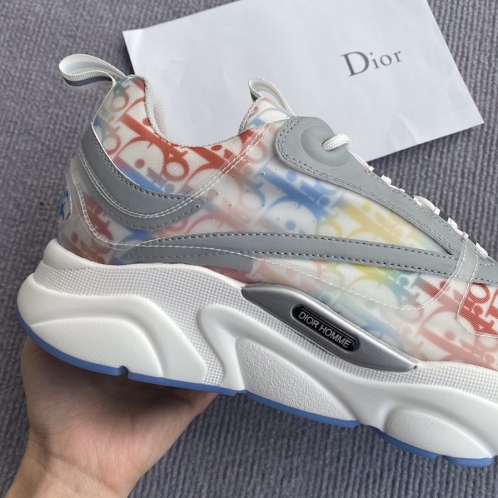D*or b22 sneaker in technical knit and multicolor calfskin