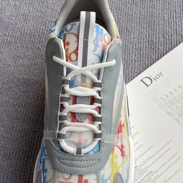 D*or b22 sneaker in technical knit and multicolor calfskin