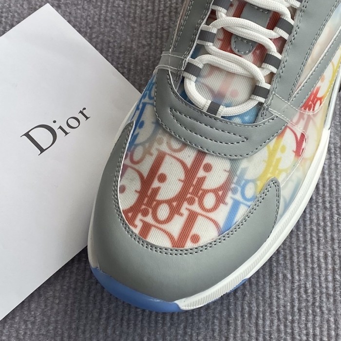 D*or b22 sneaker in technical knit and multicolor calfskin