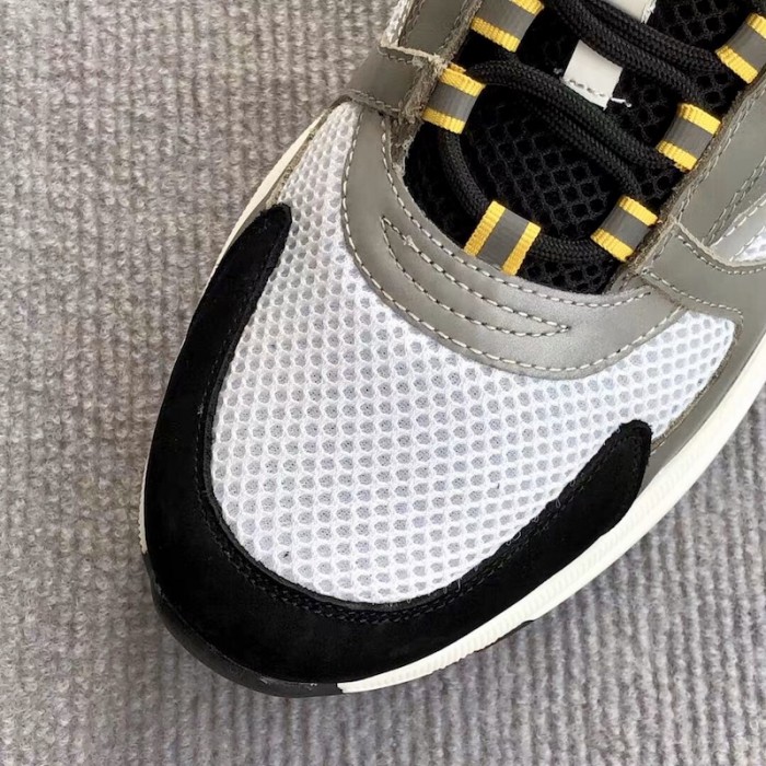 D*or b22 sneaker in technical knit white and green calfskin