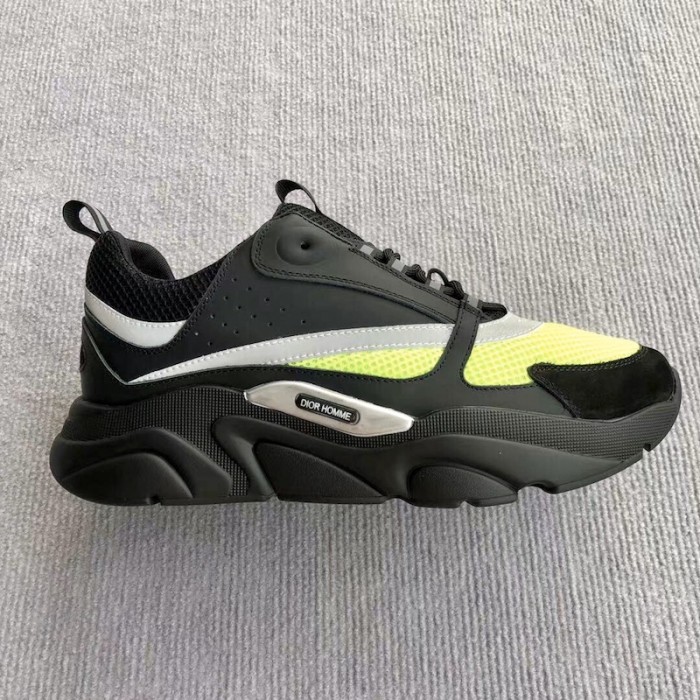 D*or b22 sneaker in technical knit black and green calfskin