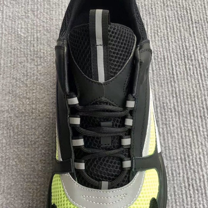 D*or b22 sneaker in technical knit black and green calfskin