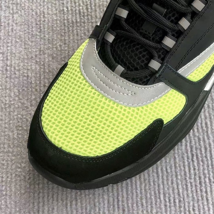 D*or b22 sneaker in technical knit black and green calfskin