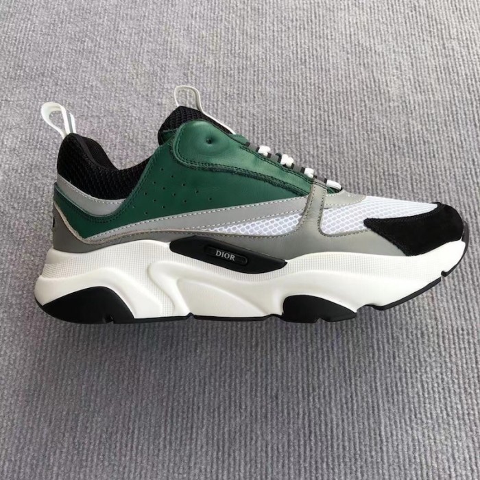D*or b22 sneaker in technical knit grey and green calfskin