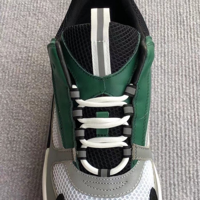 D*or b22 sneaker in technical knit grey and green calfskin
