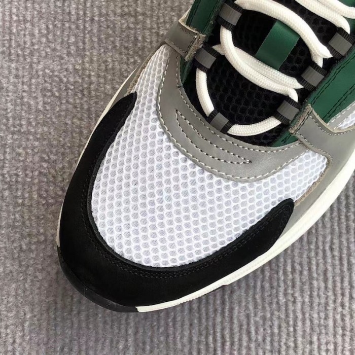 D*or b22 sneaker in technical knit grey and green calfskin