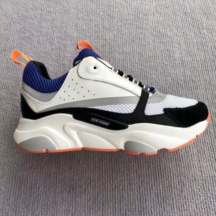 D*or b22 sneaker in technical knit grey and blue calfskin