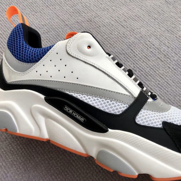D*or b22 sneaker in technical knit grey and blue calfskin