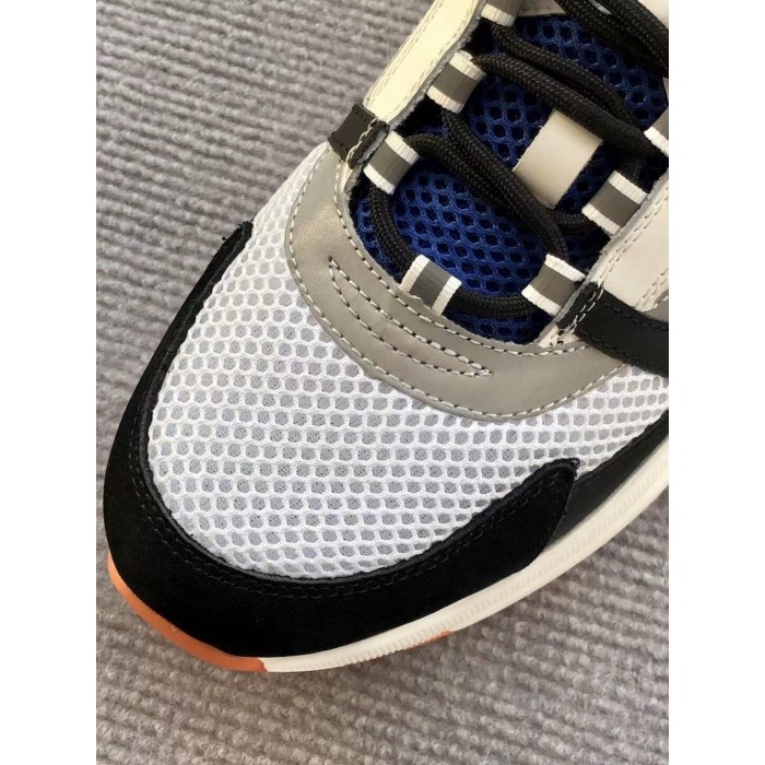 D*or b22 sneaker in technical knit grey and blue calfskin