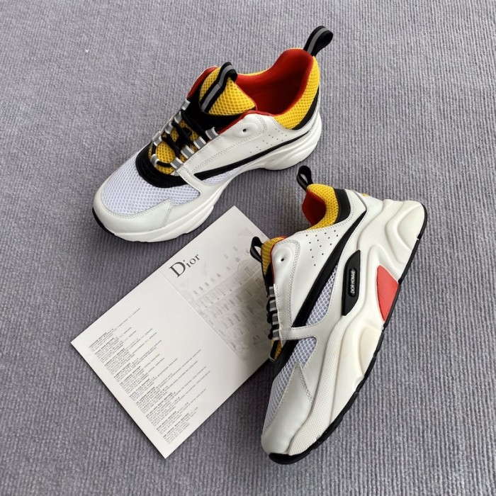 D*or b22 sneaker in technical knit and ivory calfskin