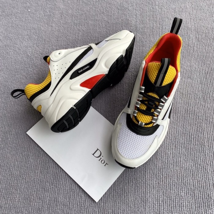 D*or b22 sneaker in technical knit and ivory calfskin