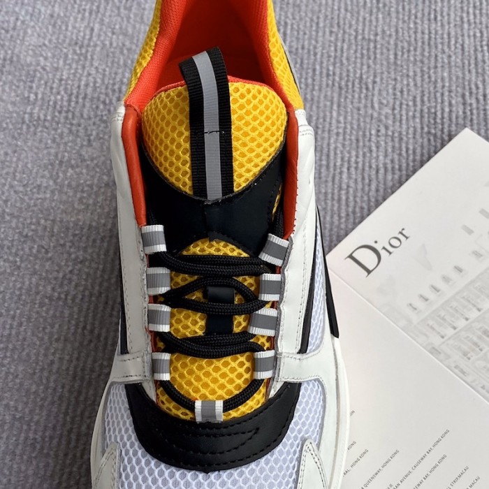 D*or b22 sneaker in technical knit and ivory calfskin