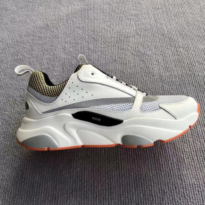 D*or b22 sneaker in technical knit ivory and green calfskin