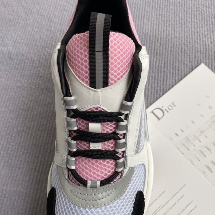 D*or b22 sneaker in technical knit grey and pink calfskin