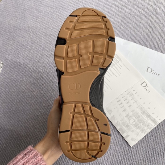 D*or b22 sneaker in technical knit grey and pink calfskin