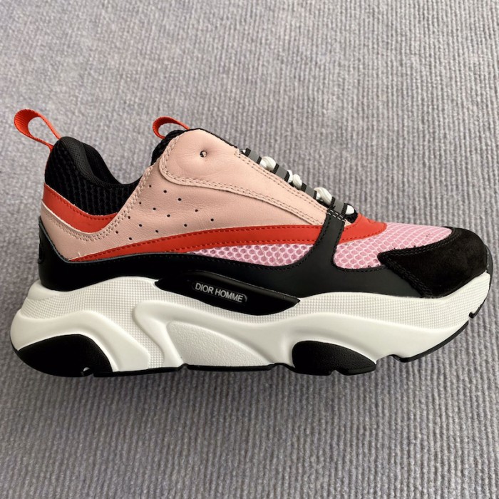 D*or b22 sneaker in technical knit and pink calfskin