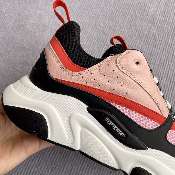 D*or b22 sneaker in technical knit and pink calfskin