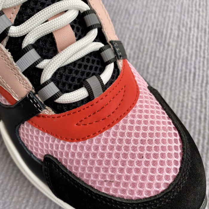 D*or b22 sneaker in technical knit and pink calfskin