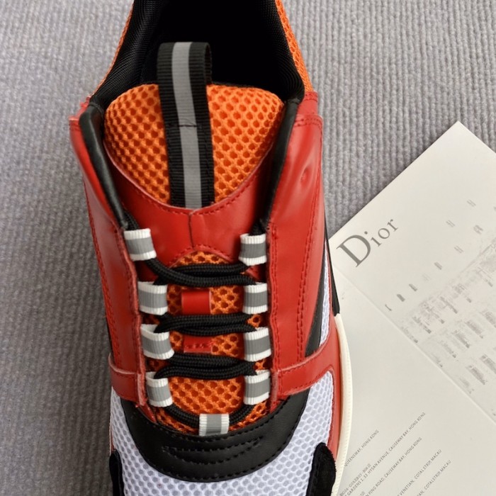 D*or b22 sneaker in technical knit and red calfskin