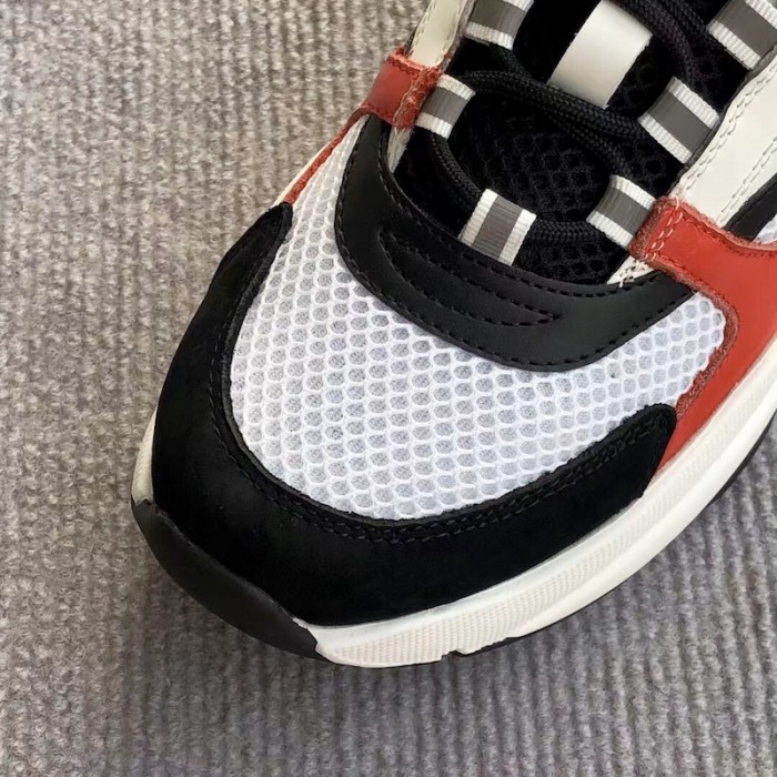 D*or b22 sneaker in technical knit black and red calfskin