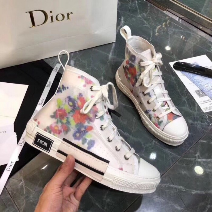 D*or b23 high top flowers oblique white