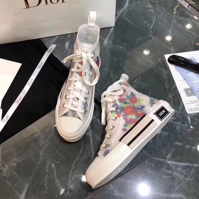D*or b23 high top flowers oblique white