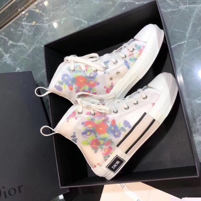 D*or b23 high top flowers oblique white