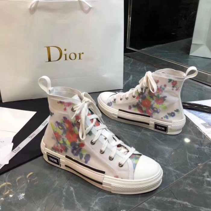 D*or b23 high top flowers oblique white