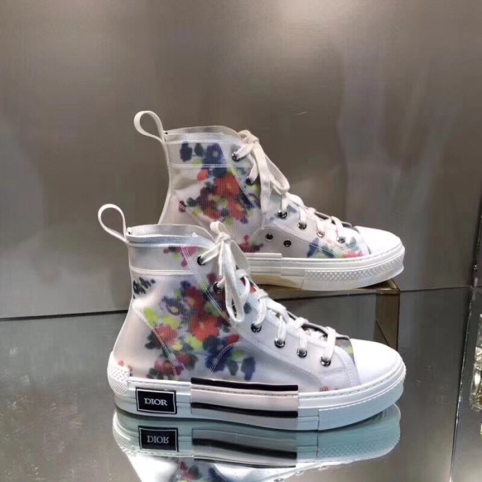 D*or b23 high top flowers oblique white