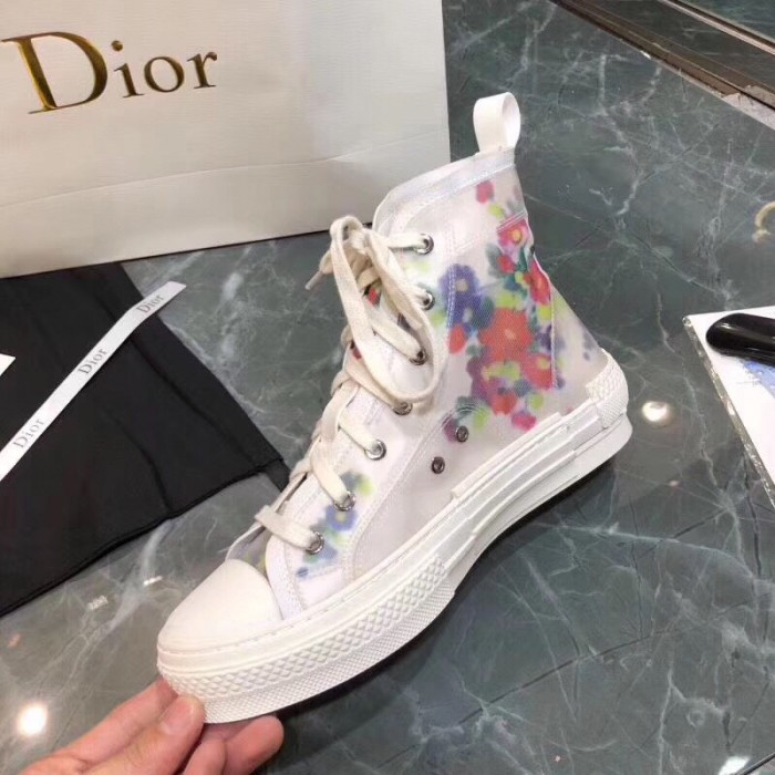 D*or b23 high top flowers oblique white