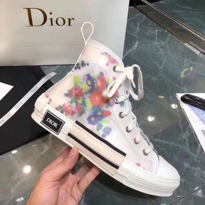 D*or b23 high top flowers oblique white