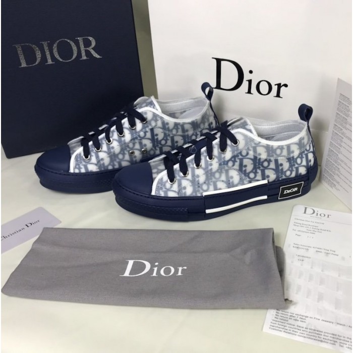 D*or b23 low logo oblique blue