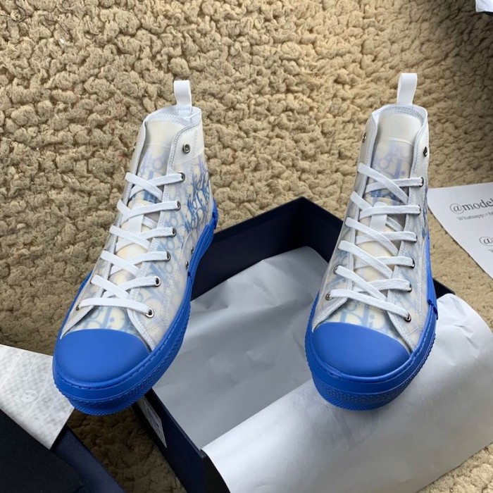 D*or b23 high top logo oblique gradient blue