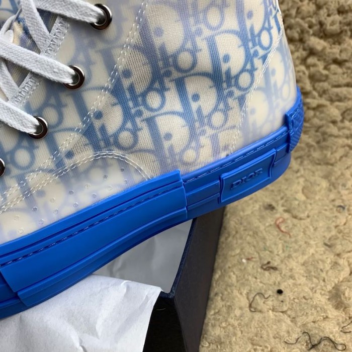 D*or b23 high top logo oblique gradient blue